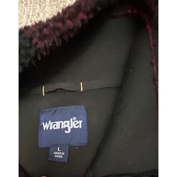 Wrangler Buffalo Print Sherpa ¼ Zip Lined Sherpa Mens Fleece Size L - Picture 6 of 7